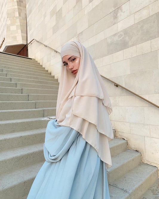 Khimar 3 layer - Beige